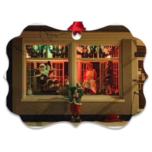 Winona Minnesota Metal Ornament Santa and Mrs Claus at Bakery