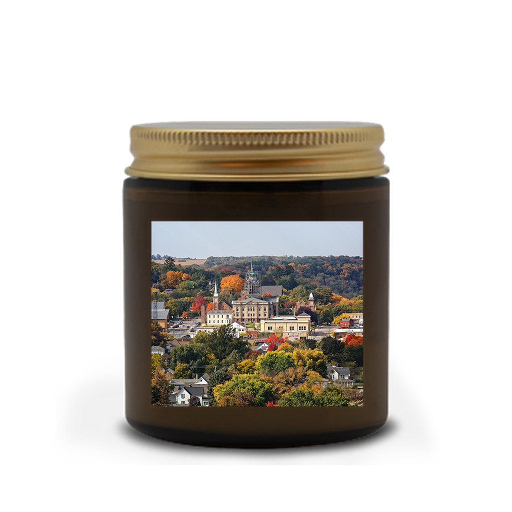 Decorah Scented Candle Fall Scene of Downtown, 4 oz