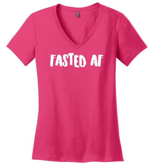 Fasted AF Shirt Fasting T-Shirt, Ladies V-Neck - Kari Yearous Photography WinonaGifts KetoGifts LoveDecorah