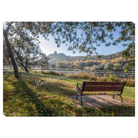 Canvas Wrap 5" x 7" Seat with a View of Sugarloaf Winona, Minnesota - Kari Yearous Photography