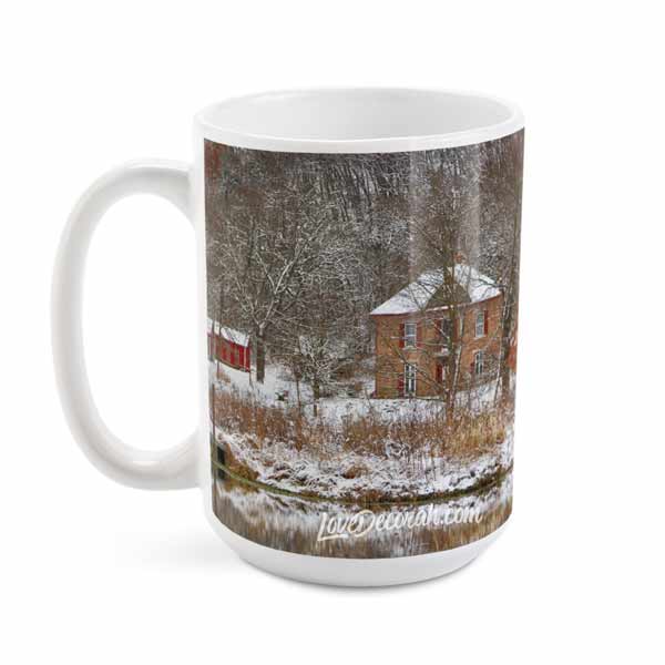Decorah Iowa 15 oz Mug Hjelle House in Winter