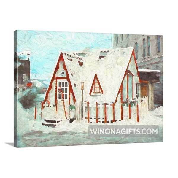 Santa House Downtown Winona Minnesota Mini Canvas Wrap 5" x 7" - Kari Yearous Photography WinonaGifts KetoGifts LoveDecorah