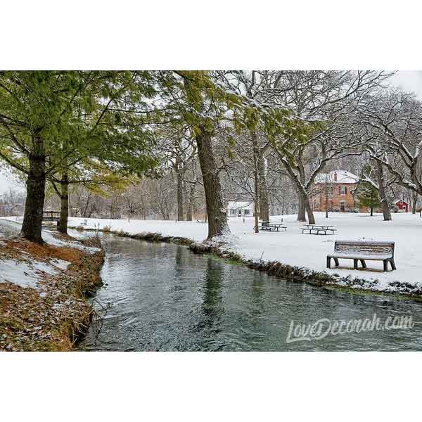 Siewer Springs With Hjelle House Decorah Iowa Art Print