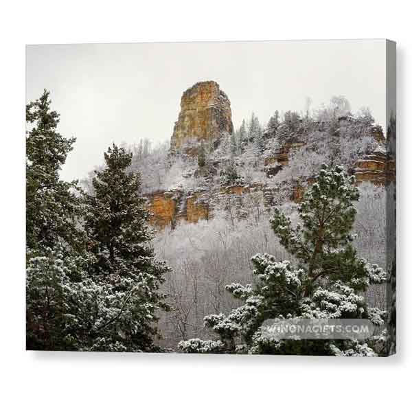 Sugarloaf With Frosty Evergreens - Canvas Print - Kari Yearous Photography WinonaGifts KetoGifts LoveDecorah