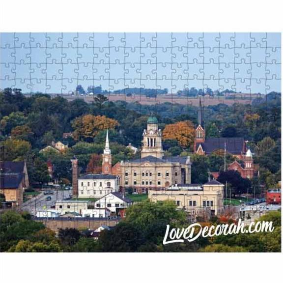 Decorah Iowa Puzzle Winneshiek County Courthouse in Fall