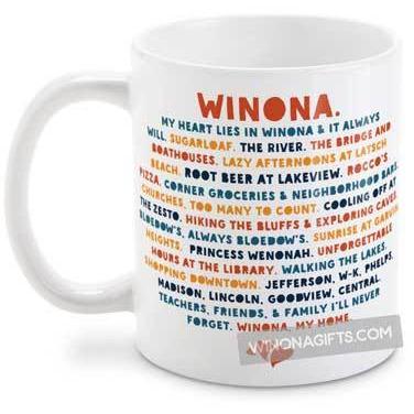 Winona Minnesota Mug, My Heart Lies in Winona, Public Schools Version - Kari Yearous Photography WinonaGifts KetoGifts LoveDecorah