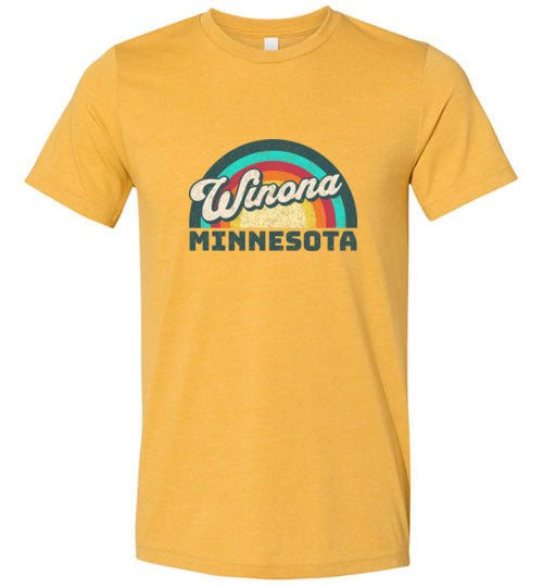 Winona Minnesota T-Shirt Rainbow Retro