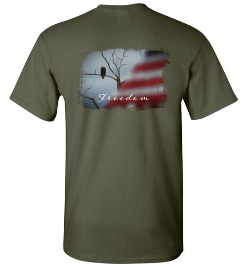 Eagle with American Flag Freedom Short-Sleeved T-Shirt