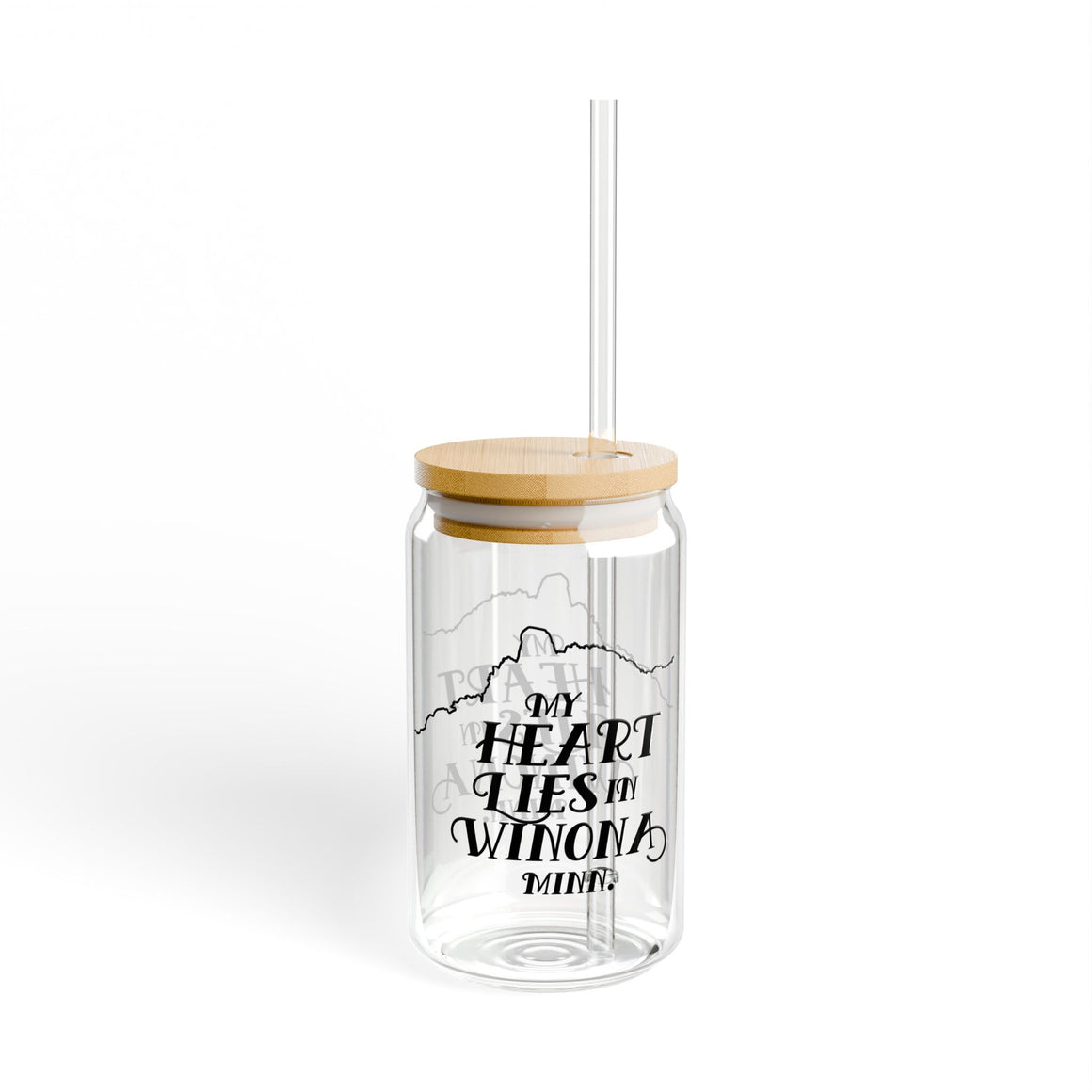 Winona Minn 16 oz Sipper Glass My Heart Lies in Winona