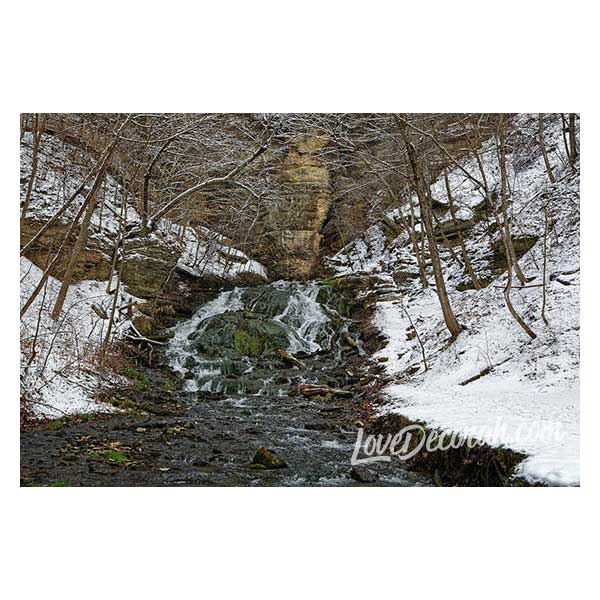 Dunnings Spring in Winter Decorah Iowa - Art Print