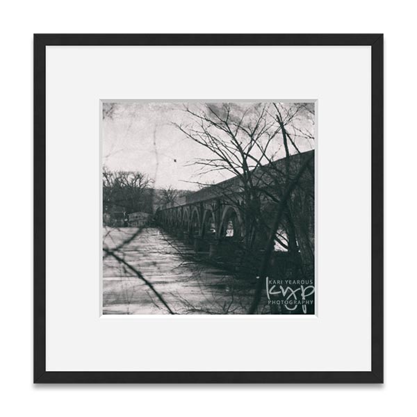 Old Wagon Bridge at Latsch Island Winona Black & White Photograph