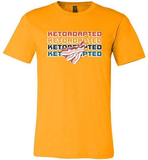 Keto Ketoadapted T-Shirt, Ketoadapted with Bacon, Canvas Unisex - Kari Yearous Photography WinonaGifts KetoGifts LoveDecorah