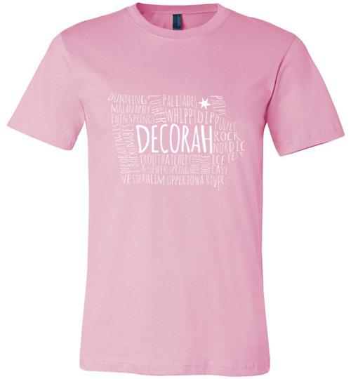 Decorah Iowa Kids T-Shirt, Text Map Decorah Points of Interest - Kari Yearous Photography WinonaGifts KetoGifts LoveDecorah