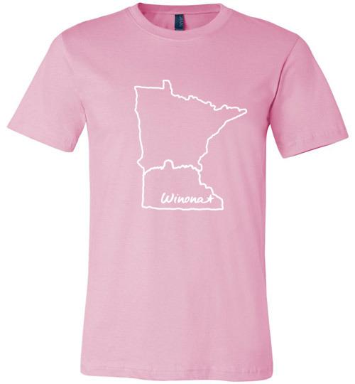 Winona Minnesota Kids T-Shirt, Sugarloaf in MN Outline, Canvas Unisex Tee - Kari Yearous Photography WinonaGifts KetoGifts LoveDecorah