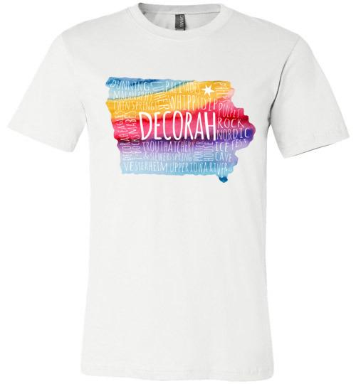 Decorah Iowa Kids T-Shirt, Colorful Iowa Map with Text - Kari Yearous Photography WinonaGifts KetoGifts LoveDecorah