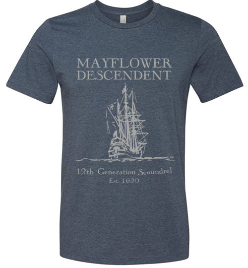 Mayflower Descendent T-shirt 12th Generation Est. 1620
