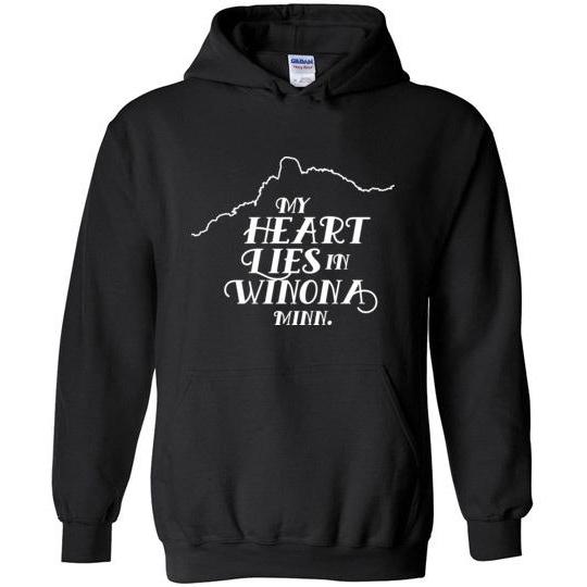 Winona Minnesota Sweatshirt My Heart Lies In Winona - Kari Yearous Photography WinonaGifts KetoGifts LoveDecorah