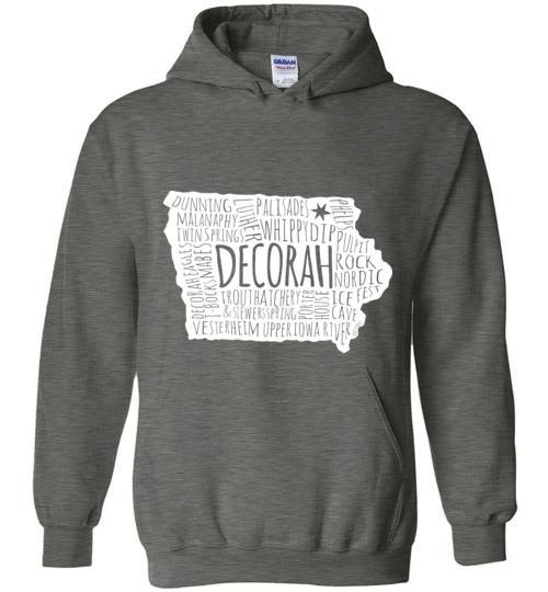 Decorah Iowa Kids Sweatshirt, Decorah Map - Kari Yearous Photography WinonaGifts KetoGifts LoveDecorah