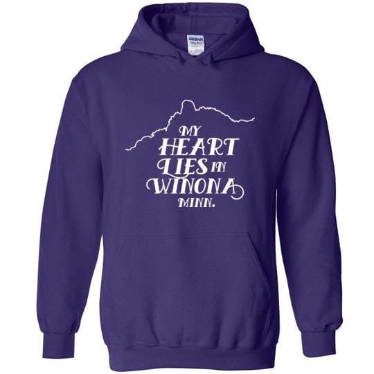 Winona Minnesota Sweatshirt My Heart Lies In Winona - Kari Yearous Photography WinonaGifts KetoGifts LoveDecorah