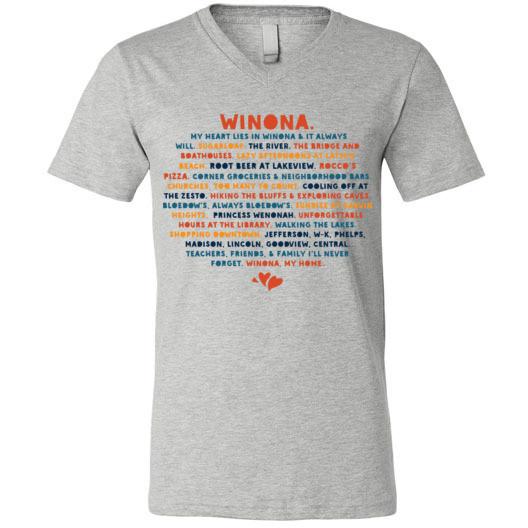 Winona T-Shirt My Heart Lies In Winona, Public Schools, Bold Colors - Kari Yearous Photography