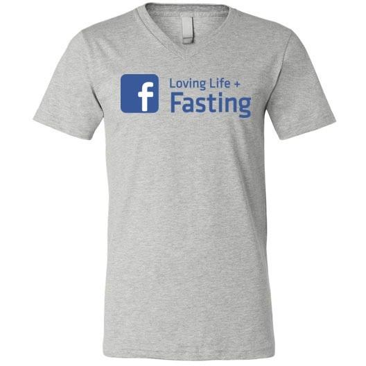 Loving Life & Fasting T-Shirt, Canvas Unisex V-Neck - Kari Yearous Photography WinonaGifts KetoGifts LoveDecorah