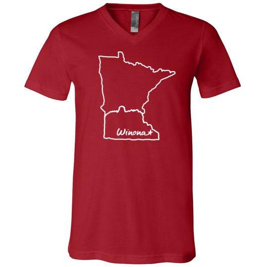 Winona Minnesota Shirt State Outline with Sugarloaf - Kari Yearous Photography WinonaGifts KetoGifts LoveDecorah