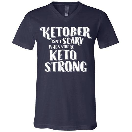 Ketober Isn't Scary Funny Keto Shirt, Canvas Unisex V-Neck Shirt - Kari Yearous Photography WinonaGifts KetoGifts LoveDecorah