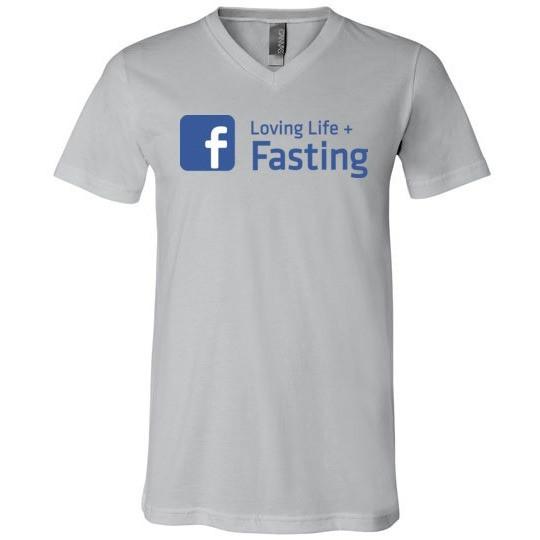 Loving Life & Fasting T-Shirt, Canvas Unisex V-Neck - Kari Yearous Photography WinonaGifts KetoGifts LoveDecorah