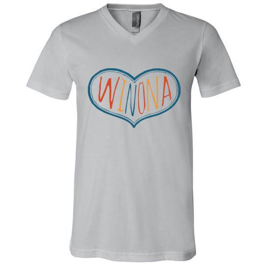Winona MN T-Shirt Multicolor Heart, Short Sleeve - Kari Yearous Photography WinonaGifts KetoGifts LoveDecorah