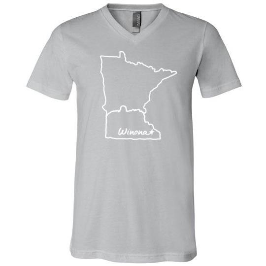 Winona Minnesota Shirt State Outline with Sugarloaf - Kari Yearous Photography WinonaGifts KetoGifts LoveDecorah