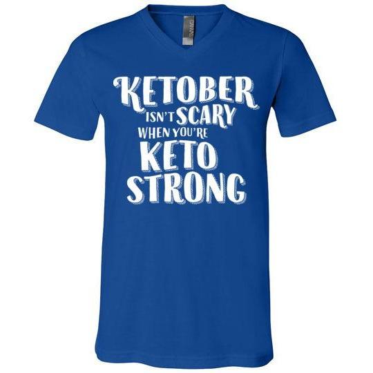 Ketober Isn't Scary Funny Keto Shirt, Canvas Unisex V-Neck Shirt - Kari Yearous Photography WinonaGifts KetoGifts LoveDecorah