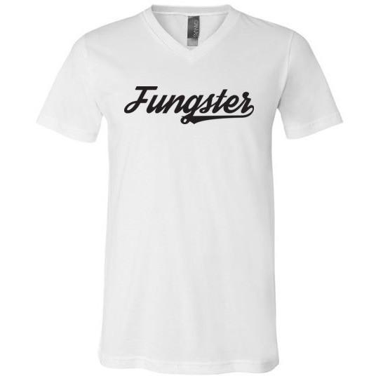 Fasting Fungster T-Shirt, Black on Light, Canvas Unisex V-Neck - Kari Yearous Photography WinonaGifts KetoGifts LoveDecorah