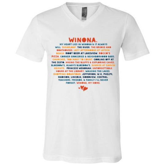 Winona T-Shirt My Heart Lies In Winona, Public Schools, Bold Colors - Kari Yearous Photography