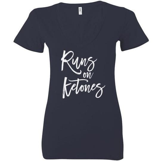 Ladies Keto TShirt Runs On Ketones, Light on Dark