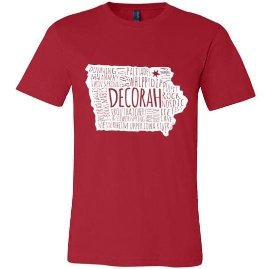 Decorah Iowa Shirt Typography Map, Unisex T-Shirt - Kari Yearous Photography WinonaGifts KetoGifts LoveDecorah