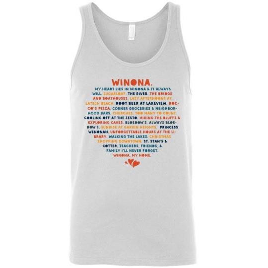My Heart Lies In Winona Unisex Tank Top, St Stans Cotter - Kari Yearous Photography WinonaGifts KetoGifts LoveDecorah