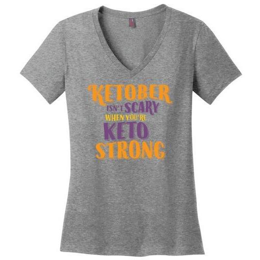 Ketober Isn't Scary Funny Keto Shirt, Ladies Perfect Weight V-Neck - Kari Yearous Photography WinonaGifts KetoGifts LoveDecorah