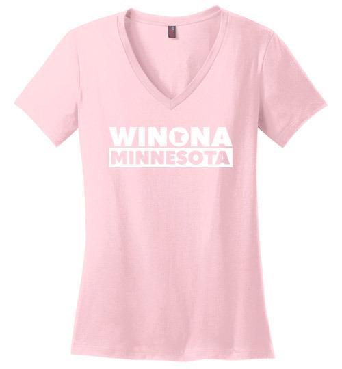 Ladies Winona Minnesota T-Shirt, Perfect Weight V-Neck - Kari Yearous Photography WinonaGifts KetoGifts LoveDecorah