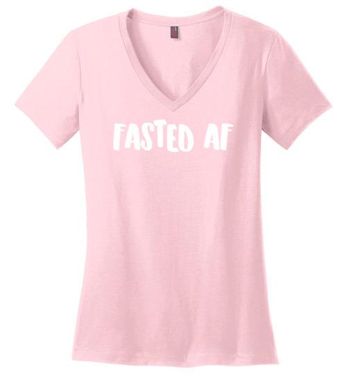 Fasted AF Shirt Fasting T-Shirt, Ladies V-Neck - Kari Yearous Photography WinonaGifts KetoGifts LoveDecorah