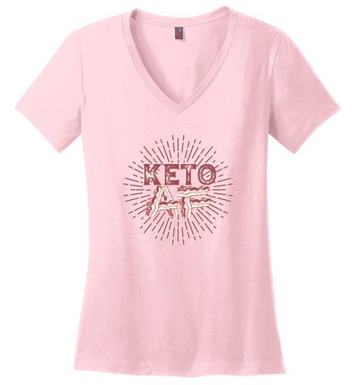 Keto AF Shirt, Ladies Perfect Weight V-Neck - Kari Yearous Photography WinonaGifts KetoGifts LoveDecorah