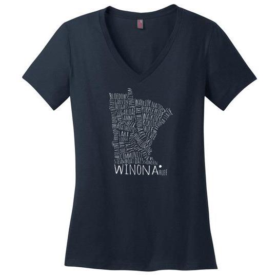 Winona University Spirit Shirt, Ladies Perfect Weight V-Neck - Kari Yearous Photography WinonaGifts KetoGifts LoveDecorah