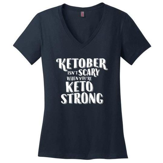 Ketober Isn't Scary Funny Keto T-shirt, Ladies Perfect Weight V-Neck - Kari Yearous Photography WinonaGifts KetoGifts LoveDecorah