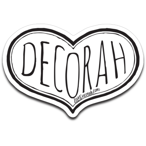 Decorah Decal Black Heart Typography - Kari Yearous Photography
