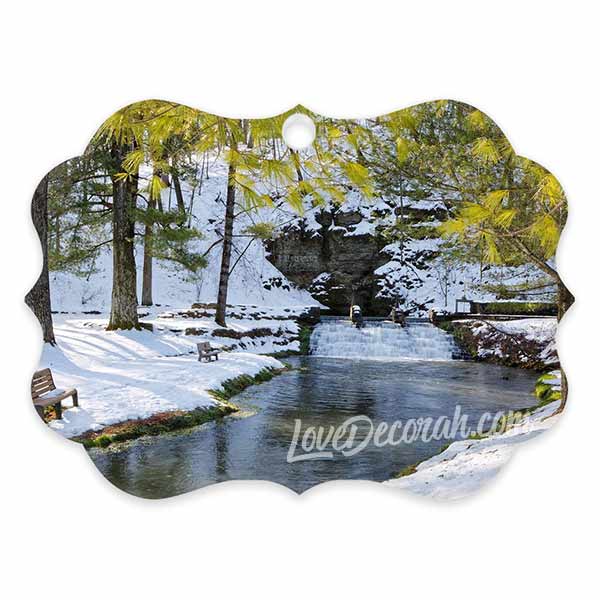 Decorah Iowa Acrylic Ornament Siewer Springs in Winter
