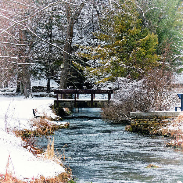 Decorah Iowa Siewer Springs Winter Morning, Square - Art Print
