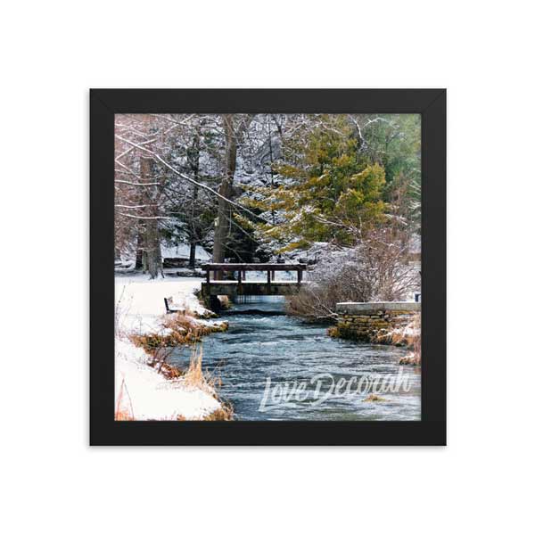 Framed Poster Siewer Springs Bridge with New Snow