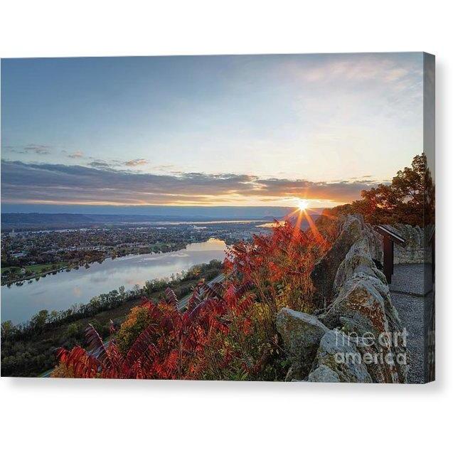 Fall Sunrise At Garvin Heights Winona - Canvas Print - Kari Yearous Photography WinonaGifts KetoGifts LoveDecorah