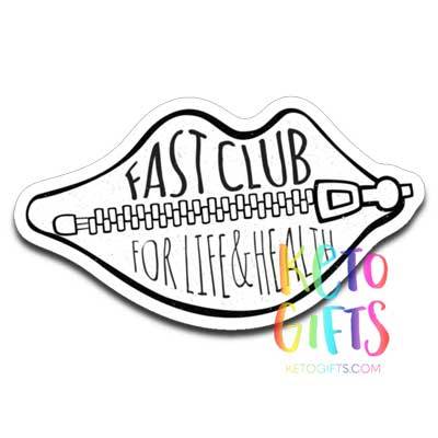 Fast Club Decal, Zipped Lips Fasting Sticker - Kari Yearous Photography WinonaGifts KetoGifts LoveDecorah