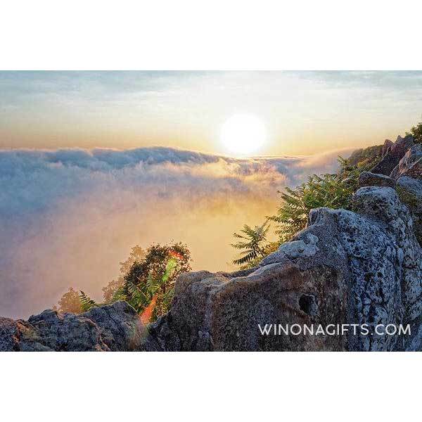 Foggy Garvin Heights Sunrise With Wall - Art Print - Kari Yearous Photography WinonaGifts KetoGifts LoveDecorah