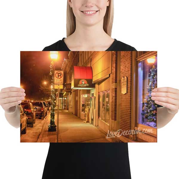 Decorah Iowa Poster Happy Joe's Downtown Decorah, 12" x 18" - Kari Yearous Photography WinonaGifts KetoGifts LoveDecorah